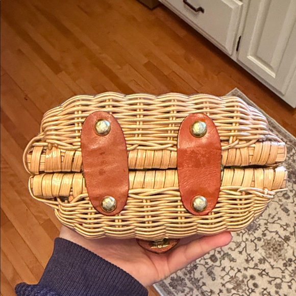 Vintage Wicker Picnic Basket Purse Clutch - Picture 4 of 8